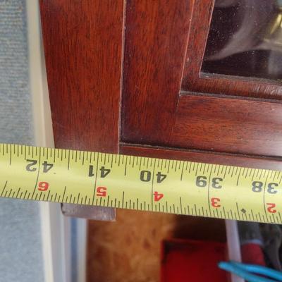 Vintage Glass Front Hutch with Pediment and Fret Work Accents (No Contents)