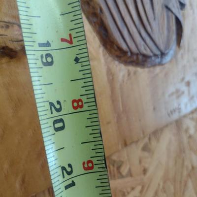 Wood Relief Wall Panel Carving of Bald Eagle