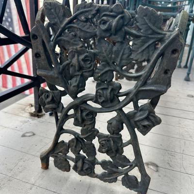 Heavy Cast Iron Rose-Motif Planter Box