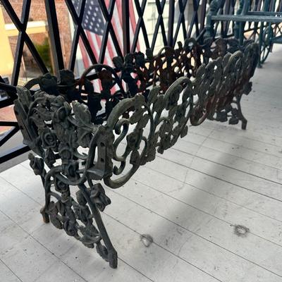 Heavy Cast Iron Rose-Motif Planter Box