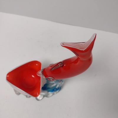 Colorful Art Glass Fish Vase