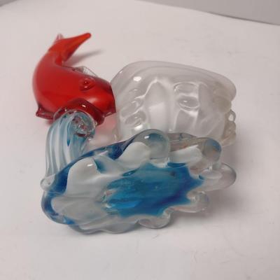 Colorful Art Glass Fish Vase