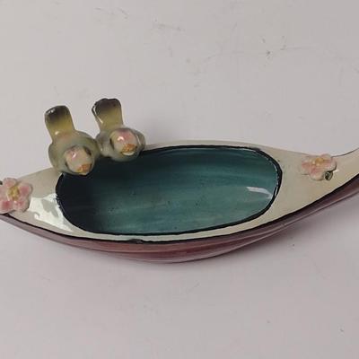 Vintage Ceramic Italian Made Gondola with Love Birds Planter