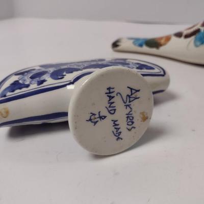 Pair of Internationally Made Hand Painted Ceramic Home Decor Items