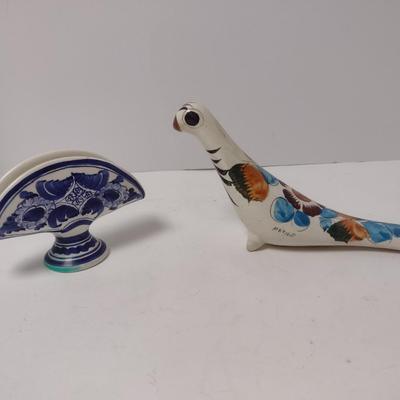 Pair of Internationally Made Hand Painted Ceramic Home Decor Items