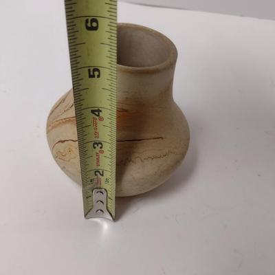 Nemadji Pottery Native American Swirl Design Short Neck Vase Moose Lake, MN