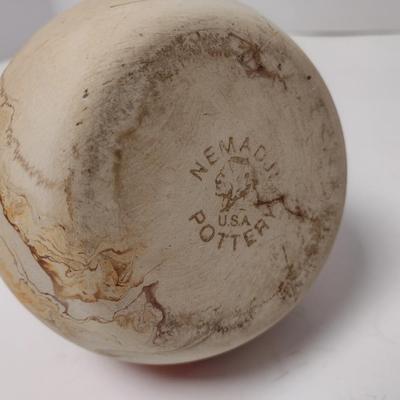 Nemadji Pottery Native American Swirl Design Short Neck Vase Moose Lake, MN