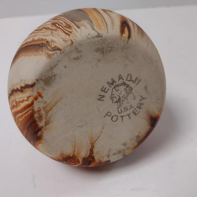 Nemadji Pottery Native American Swirl Design Tapered Neck Vase Moose Lake, MN