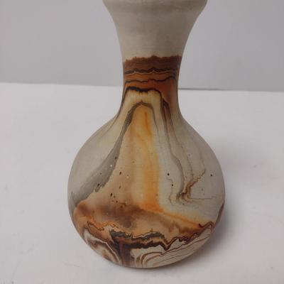 Nemadji Pottery Native American Swirl Design Tapered Neck Vase Moose Lake, MN