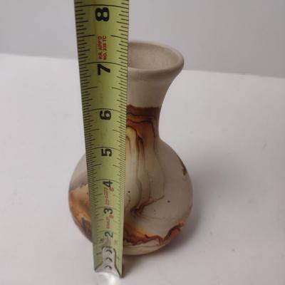 Nemadji Pottery Native American Swirl Design Tapered Neck Vase Moose Lake, MN