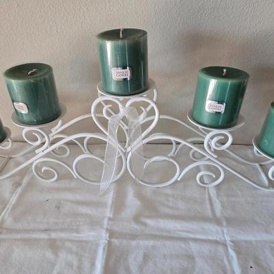 Sale Photo Thumbnail #88: White candle holder with 7 candles