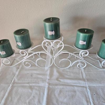 Sale Photo Thumbnail #89: White candle holder with 7 candles