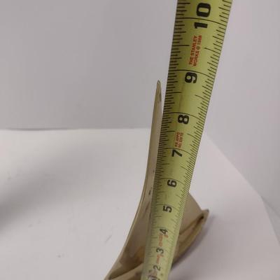 Pair of Vintage Metal Brass Sailboat Yachts Large One Signed by Artist