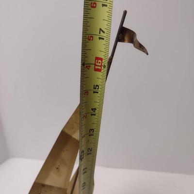 Pair of Vintage Metal Brass Sailboat Yachts Large One Signed by Artist