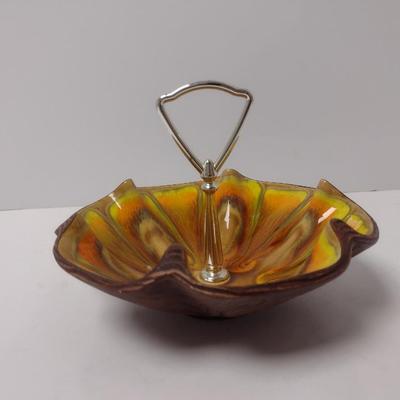 MCM California Pottery Design Drip Glaze Finish Nut Dish