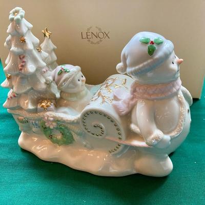 Sale Photo Thumbnail #121: New in Box Lenox Snowman and Sleigh