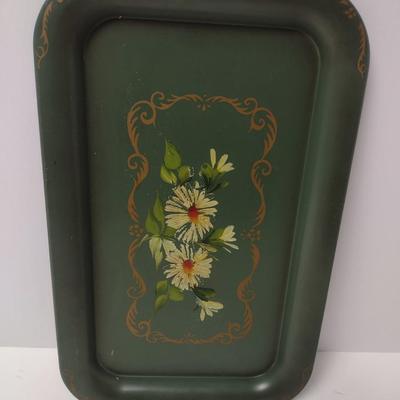 Vintage Hand Painted Metal Serving Tray