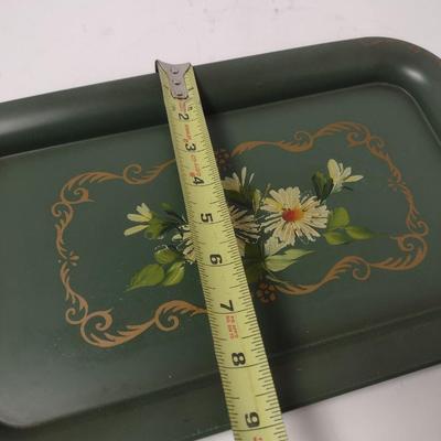 Vintage Hand Painted Metal Serving Tray
