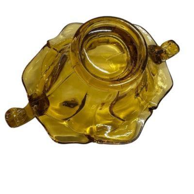 Sale Photo Thumbnail #346: Vintage Viking Glass Amber Double Crimp Folded Low Bowl