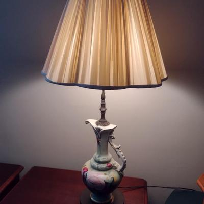 Vintage Porcelain Ewer Post Table Lamp
