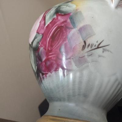 Vintage Porcelain Ewer Post Table Lamp