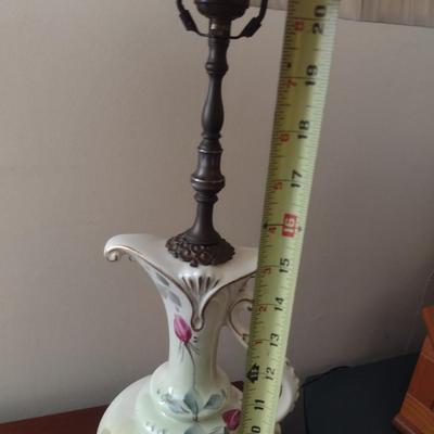 Vintage Porcelain Ewer Post Table Lamp