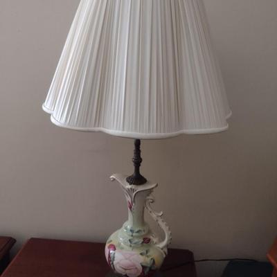 Vintage Porcelain Ewer Post Table Lamp