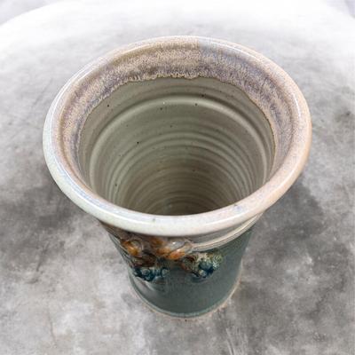 Sale Photo Thumbnail #350: Pottery Signed Vase.  Unable to read name on bottom  Approximately 9" Tall X 5.75" Wide