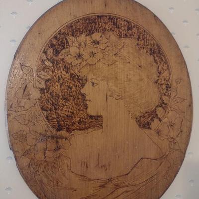 Vintage Carved Wood Relief Art Wall Panel