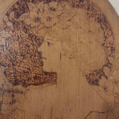 Vintage Carved Wood Relief Art Wall Panel