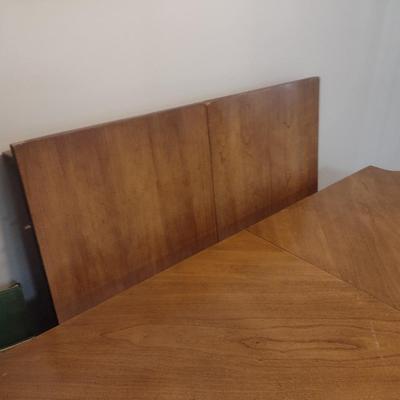 Vintage Dining Room Table with Two Inserts and Protective Pad