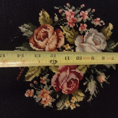 Set of Four Vintage High Back Dining Chairs with Cane Back and Hand Cross Stitched Seats