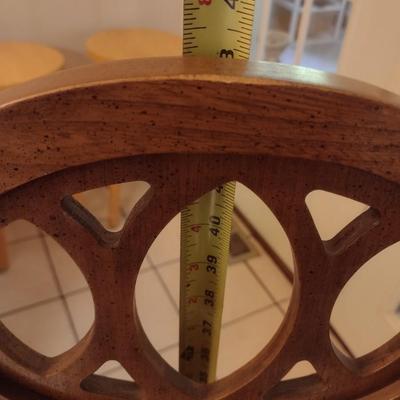 Set of Four Vintage High Back Dining Chairs with Cane Back and Hand Cross Stitched Seats