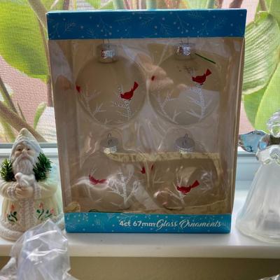 Sale Photo Thumbnail #179: Glass ornaments.  Other assorted ornaments and hooks
