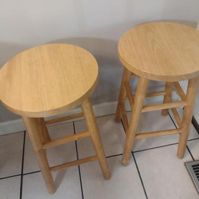 Pair of Solid Wood Sitting Stools
