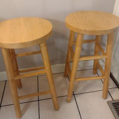 Pair of Solid Wood Sitting Stools