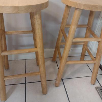 Pair of Solid Wood Sitting Stools
