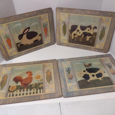Set of Four Pimpernel English Farm Livestock Placemats