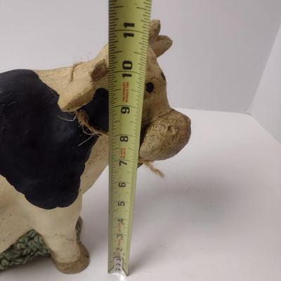 Heavy Chalkware Style Cow Doorstop