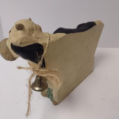 Heavy Chalkware Style Cow Doorstop