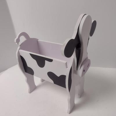 Pressed Wood Cow Planter