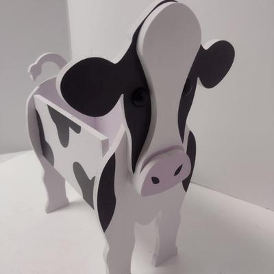 Pressed Wood Cow Planter
