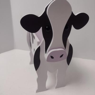 Pressed Wood Cow Planter