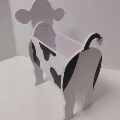 Pressed Wood Cow Planter