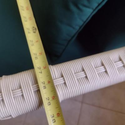 Faux Wicker Weave Chaise Lounge with Cushions