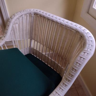 Faux Wicker Weave Chaise Lounge with Cushions