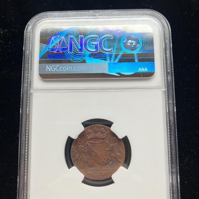 1790 VOC N.E. Indies Duit "New York Penny" - NGC Genuine