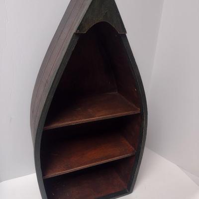 Decorative Three Tier Half Canoe Storage Shelf