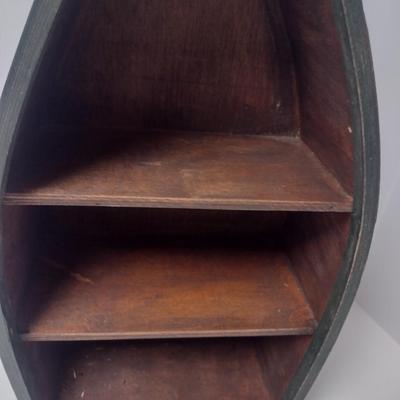 Decorative Three Tier Half Canoe Storage Shelf