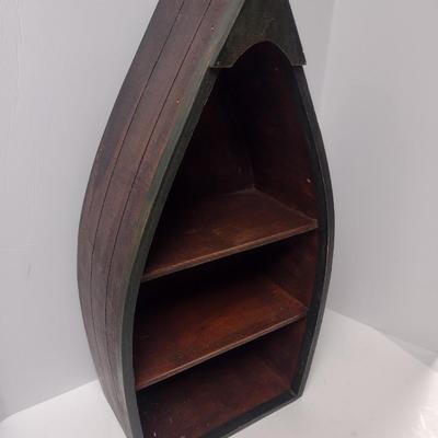 Decorative Three Tier Half Canoe Storage Shelf